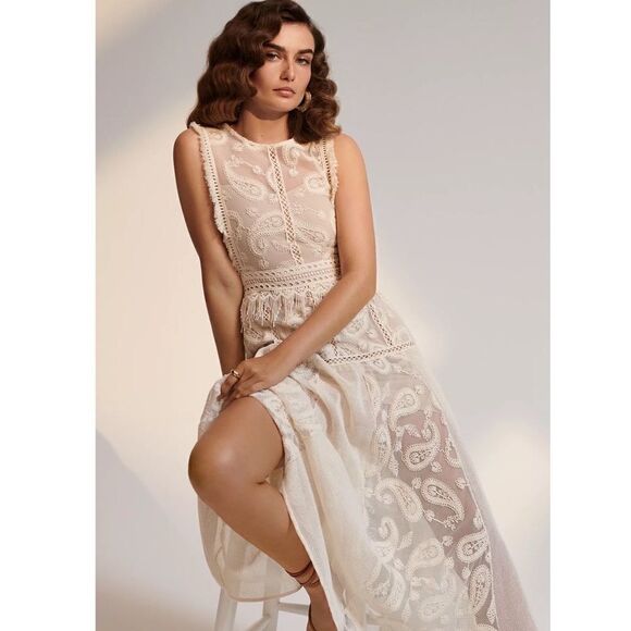 Anthropologie Beatrice B Allover Lace Midi Dress - Picture 1 of 12